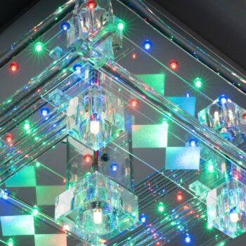 LED stropné svietidlo Kemal 2.0, chróm s RGB
