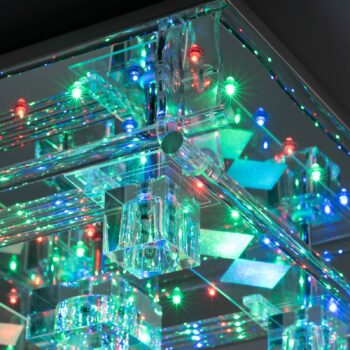 LED stropné svietidlo Kemal 2.0, chróm s RGB