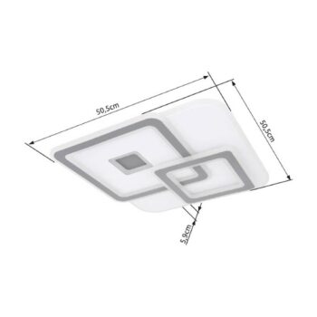 LED stropné svietidlo Kique, ovládané aplikáciou, biele, dĺžka 50 cm, CCT