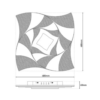 LED stropné svietidlo Liora, biele, kov, dĺžka 46 cm, CCT, 3D