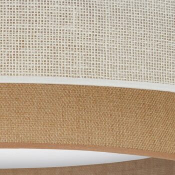 LED stropné svietidlo Luneta, juta, biela/hnedá, Ø 60 cm, 3-stupňové stmievanie