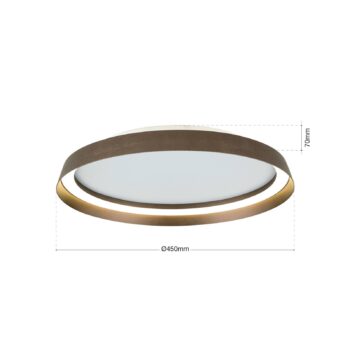 LED stropné svietidlo Manta, Ø 45 cm, hliník/bronz, hliník, hore/dole