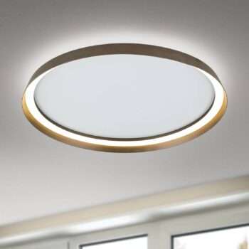 LED stropné svietidlo Manta, Ø 60 cm, hliník/bronz, hliník, hore/dole