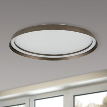 LED stropné svietidlo Manta, Ø 60 cm, hliník/bronz, hliník, hore/dole
