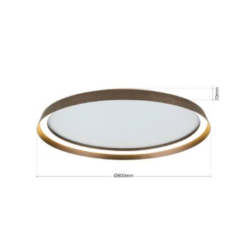 LED stropné svietidlo Manta, Ø 60 cm, hliník/bronz, hliník, hore/dole