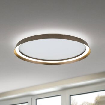 LED stropné svietidlo Manta, Ø 60 cm, hliník/bronz, hliník, hore/dole