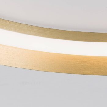 LED stropné svietidlo Manta, Ø 60 cm, zlatá farba, hliník, hore/dole