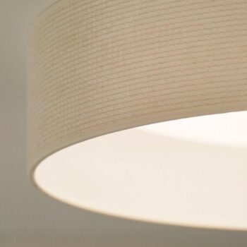 LED stropné svietidlo Plafond, biele, tkanina, Ø 45 cm, 3-stupňové stmievanie