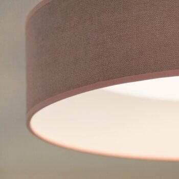 LED stropné svietidlo Plafond, ružová farba, tkanina, Ø 45 cm, 3-stupňové