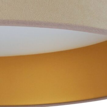 LED stropné svietidlo Plafond, zamat, béžová/zlatá, tkanina, Ø 45 cm, 3-stupňové