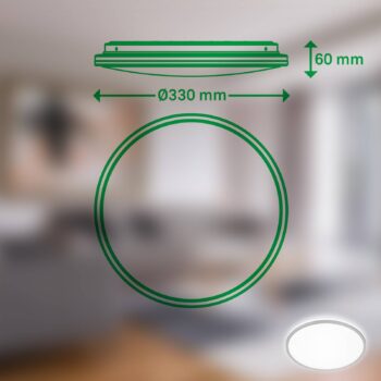 LED stropné svietidlo Pulap A, matný chróm, Ø 33 cm, plast