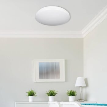 LED stropné svietidlo Reva, Ø 50 cm, biele, plast, oceľ