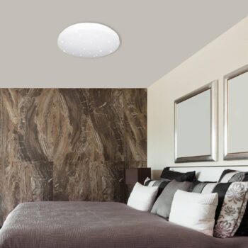 LED stropné svietidlo Reva Star, Ø 50 cm, biela, plast