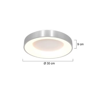 LED stropné svietidlo Ringlede 2 700 K Ø 30 cm, strieborná