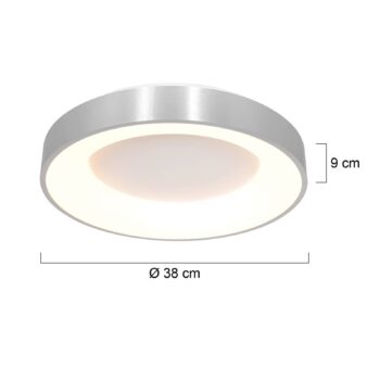 LED stropné svietidlo Ringlede, 2 700 K Ø 38 cm strieborná