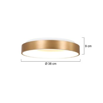LED stropné svietidlo Ringlede, 2 700 K Ø 38 cm zlaté