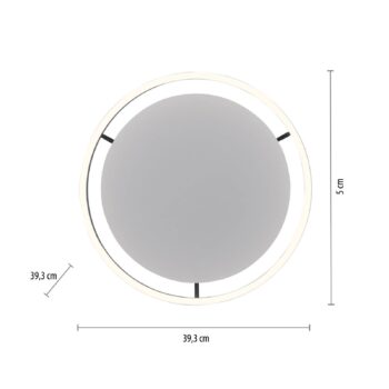 LED stropné svietidlo Ritus, Ø 39,3 cm, antracitová farba