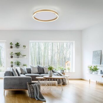 LED stropné svietidlo Ritus, Ø 39,3 cm matná mosadz