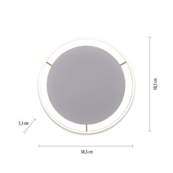 LED stropné svietidlo Ritus, Ø 58,5 cm, matná mosadz