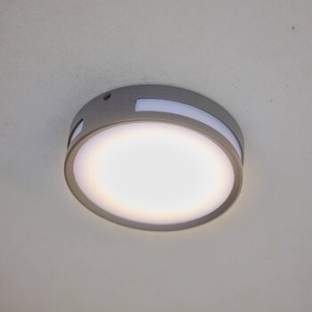 LED stropné svietidlo Rola, vonkajšie, antracit, Ø 18 cm