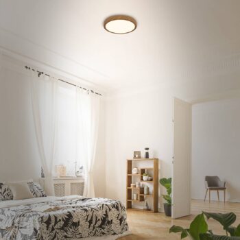 LED stropné svietidlo Runa Wood wood look 3 000 K Ø28cm