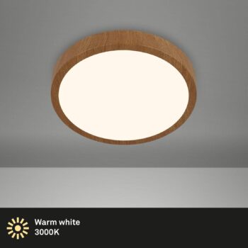 LED stropné svietidlo Runa Wood wood look 3 000 K Ø38cm