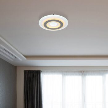 LED stropné svietidlo Sabatino, Ø 30 cm, biela/antracitová, CCT