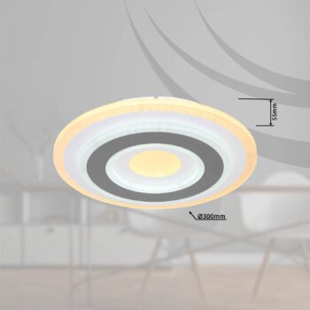 LED stropné svietidlo Sabatino, Ø 30 cm, biela/antracitová, CCT