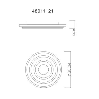 LED stropné svietidlo Sabatino, Ø 30 cm, biela/antracitová, CCT