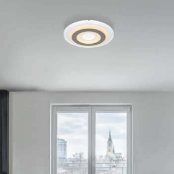 LED stropné svietidlo Sabatino, Ø 30 cm, biela/antracitová, CCT