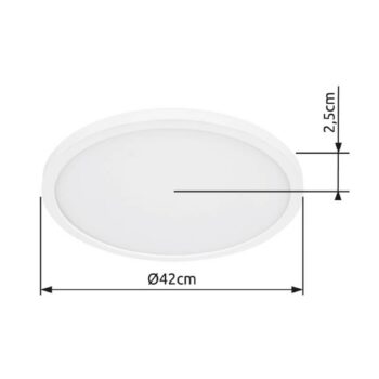 LED stropné svietidlo Sapana, biele, Ø 42 cm, plast, IP44