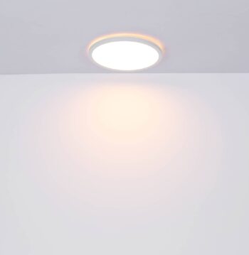 LED stropné svietidlo Sapana, biele, Ø 42 cm, plast, IP44