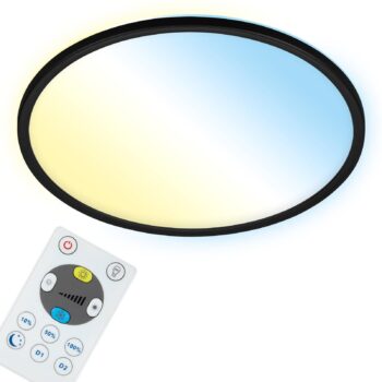 LED stropné svietidlo Slim S stmievateľné CCT čierne Ø 29 cm