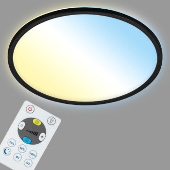 LED stropné svietidlo Slim S stmievateľné CCT čierne Ø 29 cm