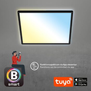 LED stropné svietidlo Slim smart black dim CCT 42x42cm