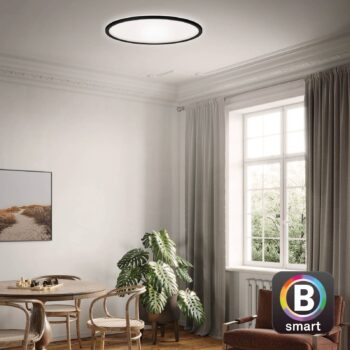 LED stropné svietidlo Slim smart black dim CCT Ø 42 cm