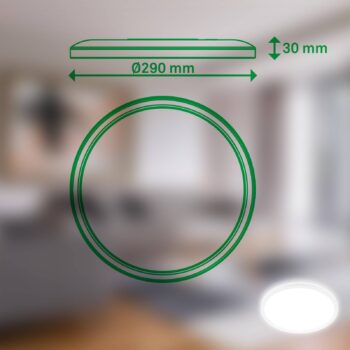 LED stropné svietidlo Tava A, Ø 29 cm, plast, biela