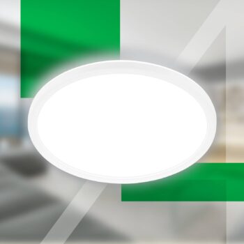 LED stropné svietidlo Tava A, Ø 29 cm, plast, biela