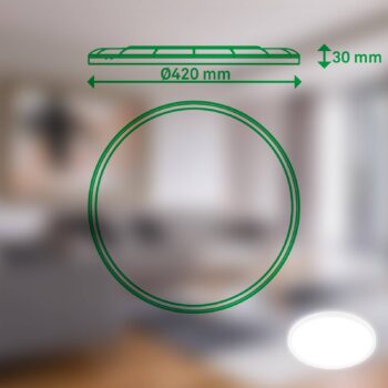 LED stropné svietidlo Tava A, Ø 42 cm, plast, biela