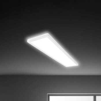 LED stropné svietidlo Tava, biele, plast, 98 cm, podsvietenie