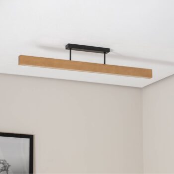 LED stropné svietidlo Teo, borovica, 96 cm, 3000 K