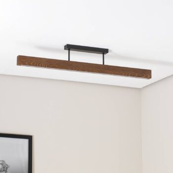 LED stropné svietidlo Teo, orech, 96 cm, 3000 K