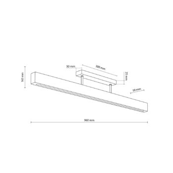 LED stropné svietidlo Teo, orech, 96 cm, 3000 K