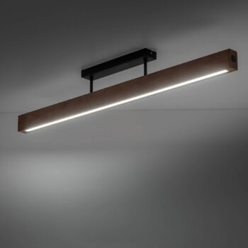 LED stropné svietidlo Teo, orech, 96 cm, 3000 K