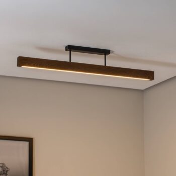 LED stropné svietidlo Teo, orech, 96 cm, 3000 K