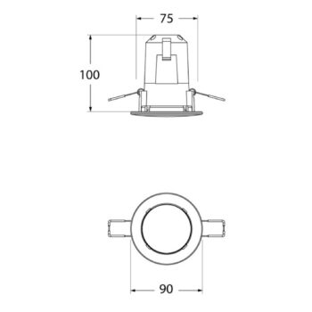 LED stropné svietidlo Teresa 90, GU10, CCT, 6W, čierne
