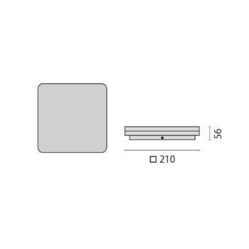 LED stropné svietidlo WL210 hranaté plastové 15W 21x21cm