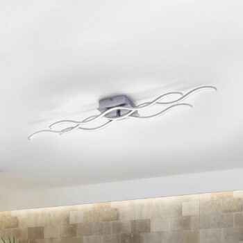 LED stropné svietidlo Wave 3000K 97,5x16cm oceľ