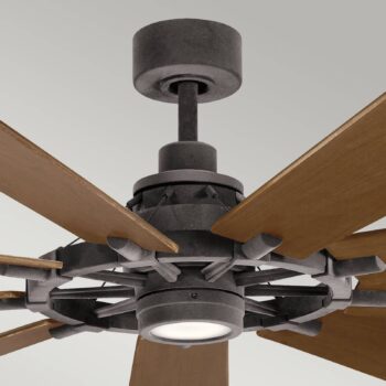 LED stropný ventilátor Gentry 85 tmavý orech/biela