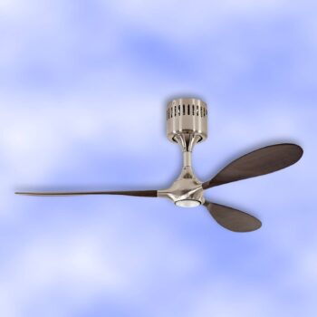 LED stropný ventilátor Helico Pádlo, tichý, orech Ø 132 cm